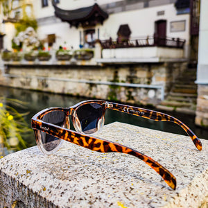 "Rio" Tortoise Frame Blue Mirror Lens Sunglasses