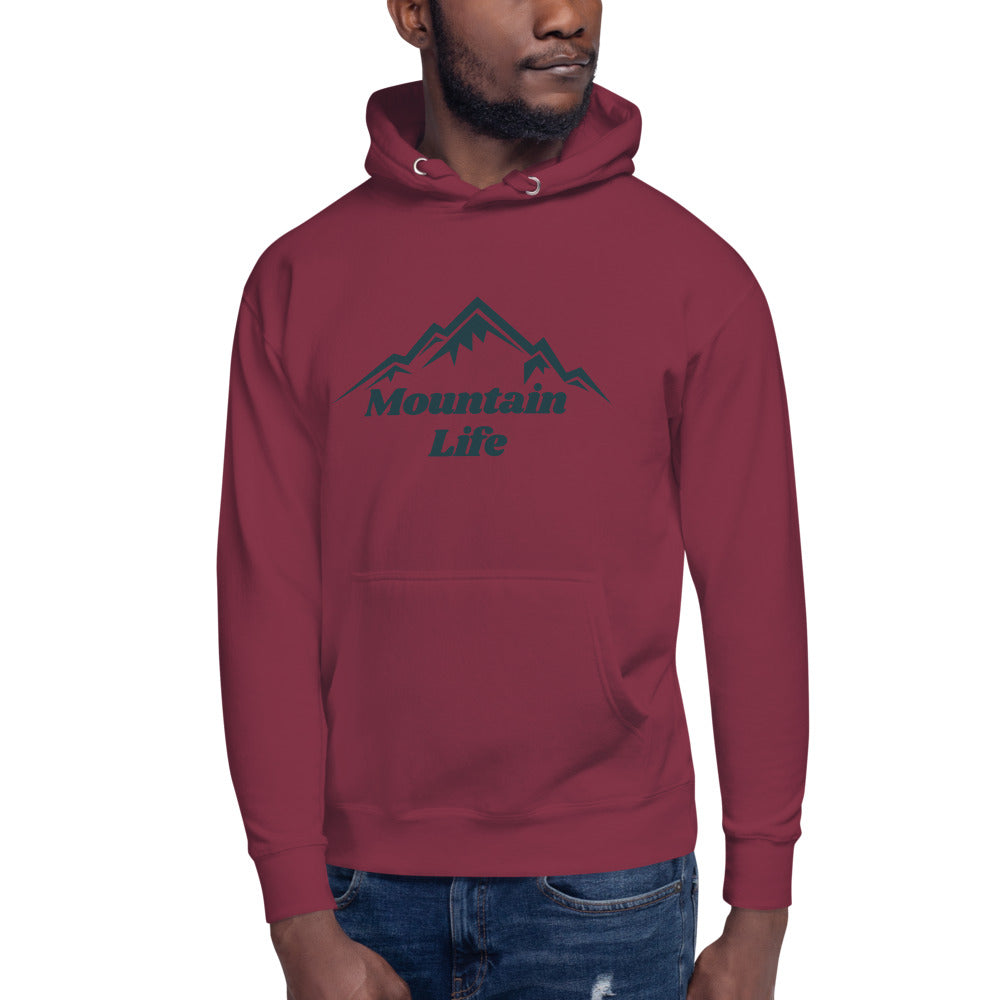 mountain life hooded sweatshirt