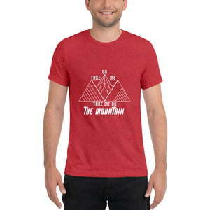 "Take On Me, Take Me On The Mountain" Men's Tri-Blend Premium Eco T-Shirt