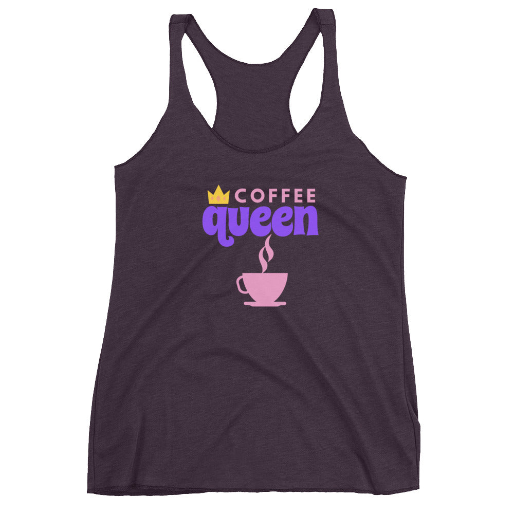 "Coffee Queen" Women's Coffee Drinker Racerback Tank