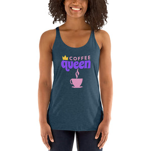 "Coffee Queen" Women's Coffee Drinker Racerback Tank