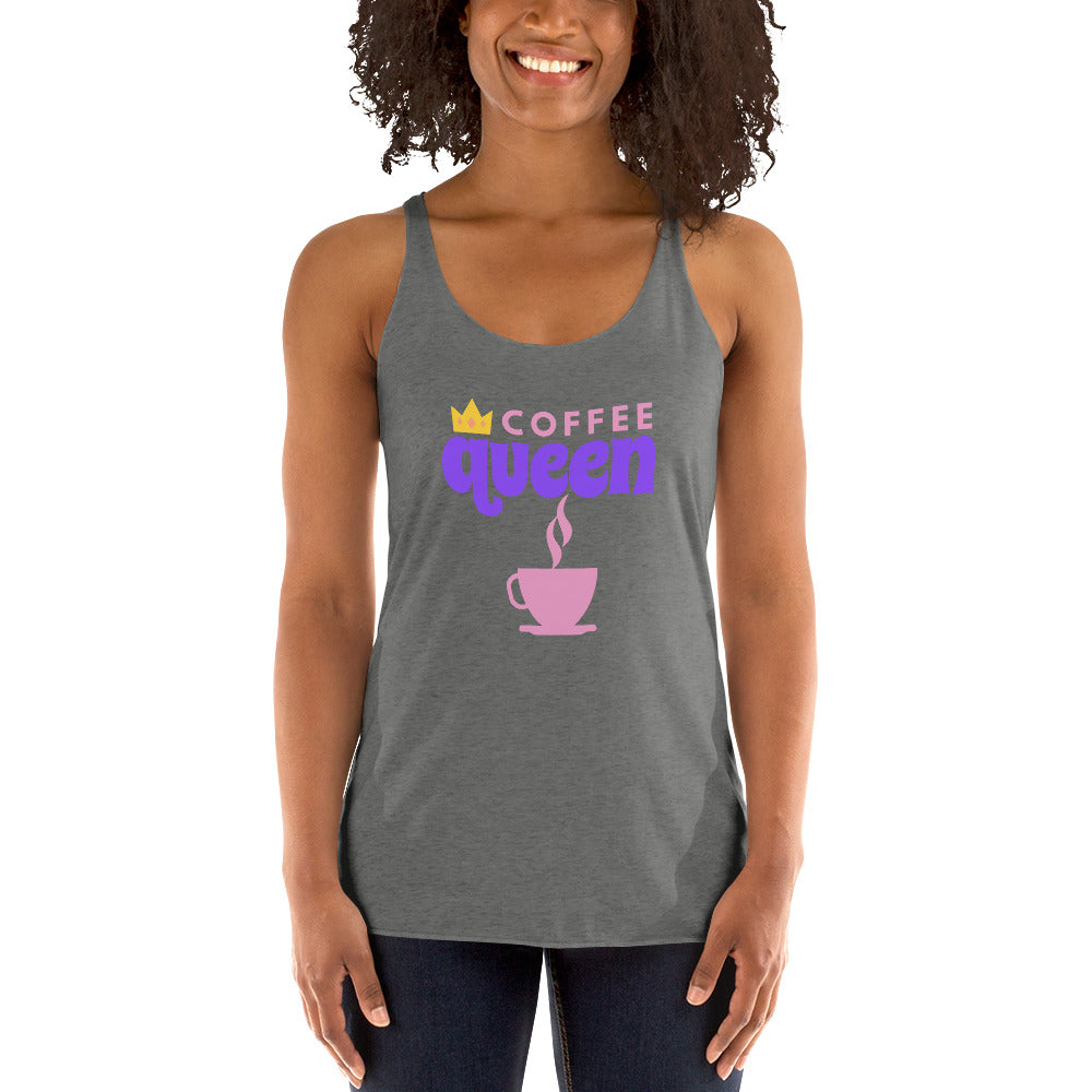 "Coffee Queen" Women's Coffee Drinker Racerback Tank
