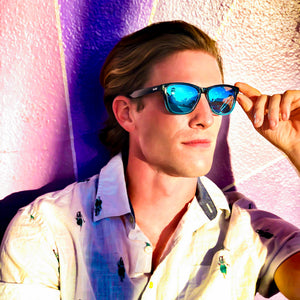 Blue Mirrored Polarized Sunglasses - Kiwi Kool