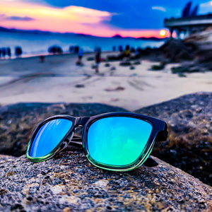 "Bahama" Polarized Green Mirror Lens Sunglasses
