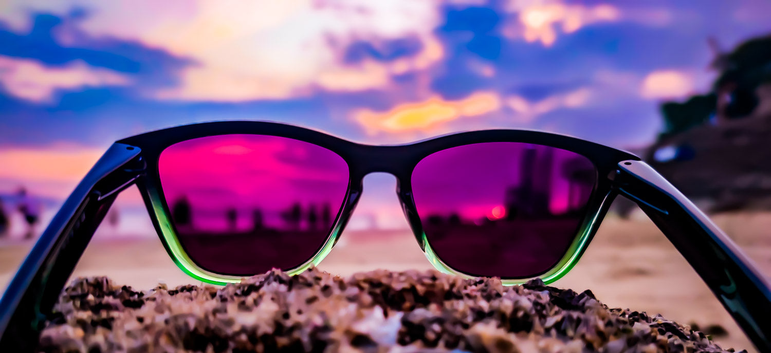 "Bahama" Polarized Green Mirror Lens Sunglasses