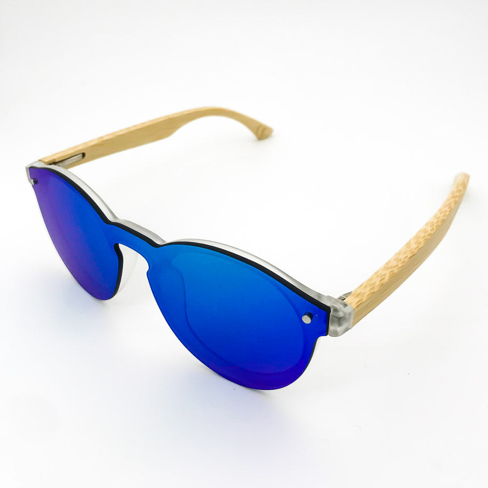 Bamboobastic Used (blue mirrored) Sunglasses in dark brown used