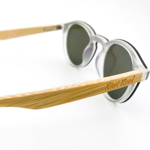"Copacabana" Bamboo Wooden Rimless Mirrored Sunglasses (Green/Blue Lens or Orange Lens)