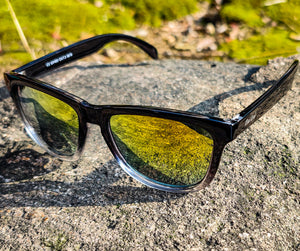 "Rio" Mirrored Sunglasses (Black with Yellow Lens)