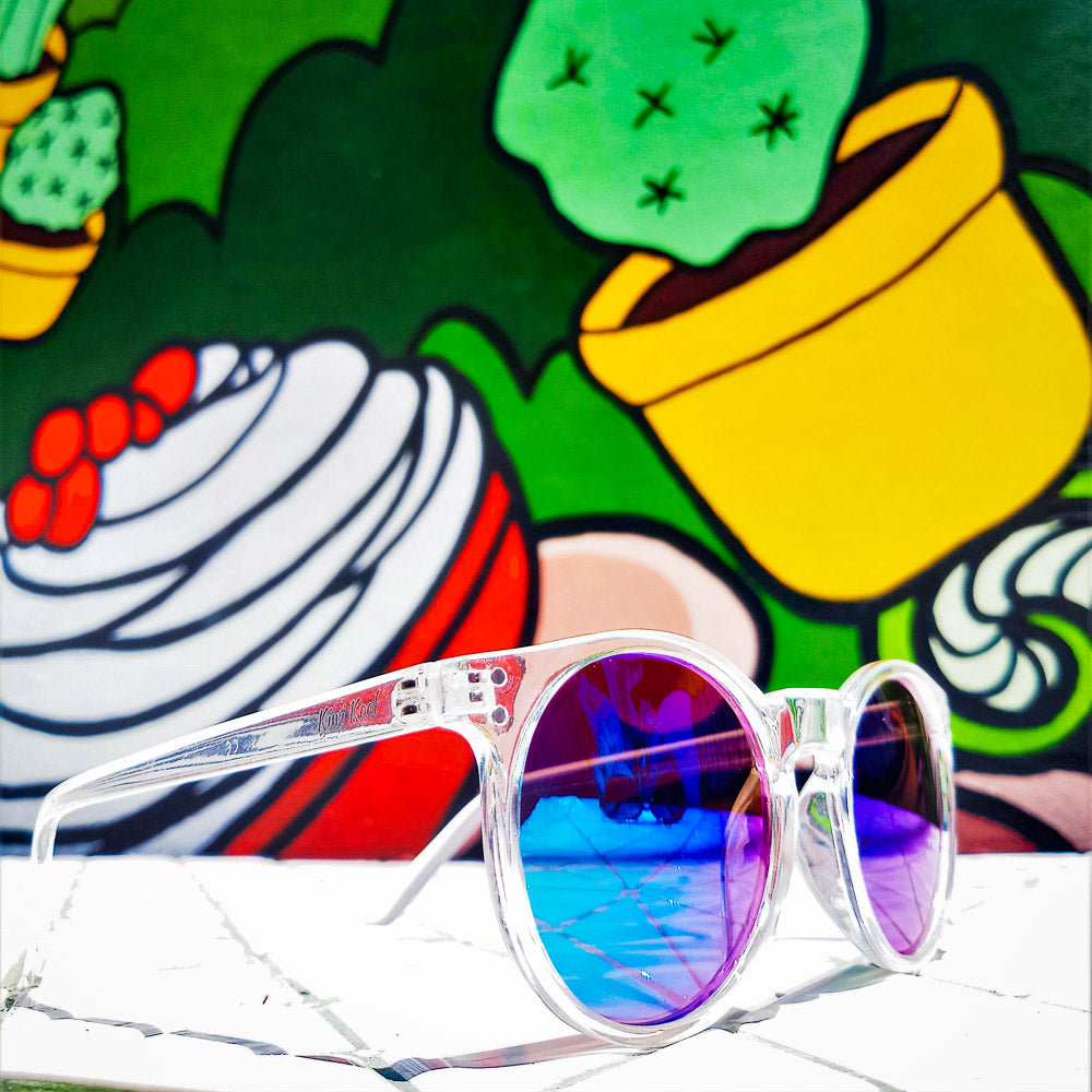 Key West Unisex Mirrored Rimless Sunglasses- Vaporwave Futuristic