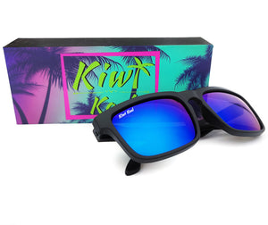 "Malibu-Mary Jane" Men's Polarized Sunglasses with Blue Mirrored Lenses