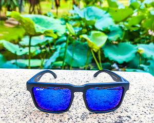 "Malibu-Mary Jane" Men's Polarized Sunglasses with Blue Mirrored Lenses