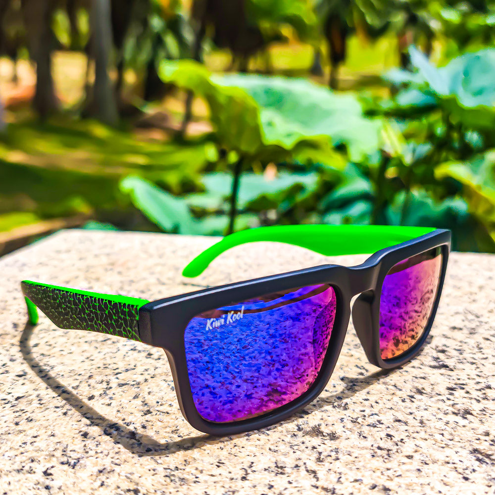 Malibu-Turtle Power Men's Polarized Sunglasses with Blue Mirrored Lenses