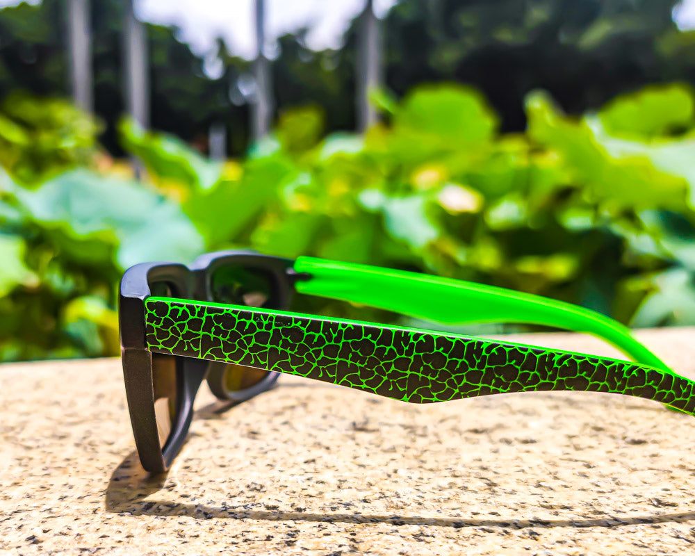 "Malibu-Turtle Power" Men's Polarized Sunglasses with Blue Mirrored Lenses