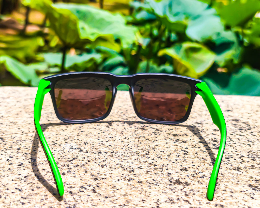 "Malibu-Turtle Power" Men's Polarized Sunglasses with Blue Mirrored Lenses