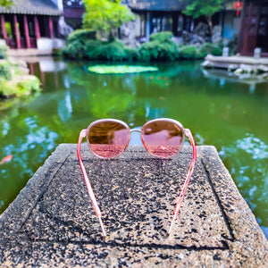 "Nantucket" Women's Vintage Round Retro Sunglasses - Transparent Sunglasses With See Through Frames (Pink or Clear Transparent)