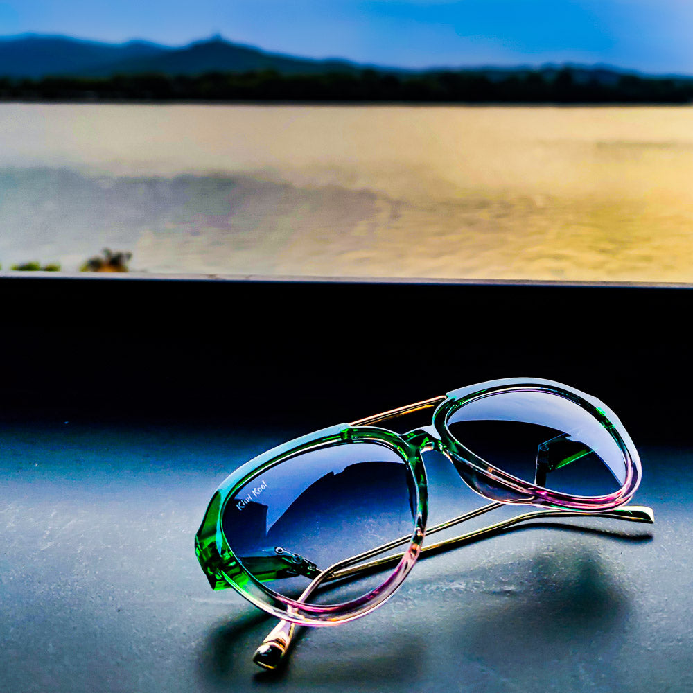green designer sunglasses for women