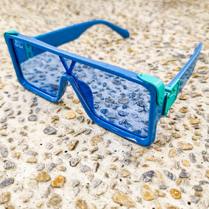 blue 90s sunglasses