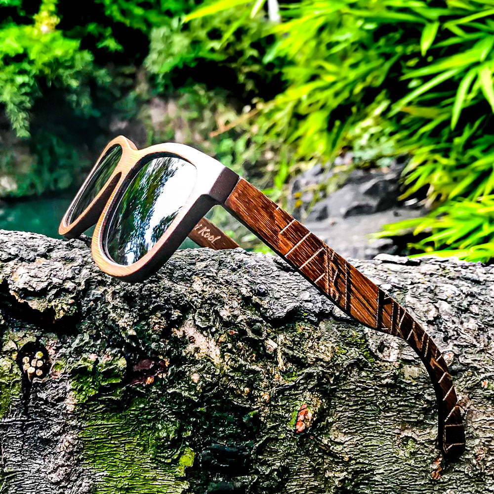 Tribal Engraved Bamboo Wooden Sunglasses