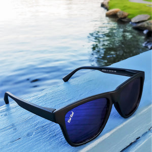 "Cabo" Men's Classic Black Mirrored Sunglasses (Blue Lens or Yellow Lens)