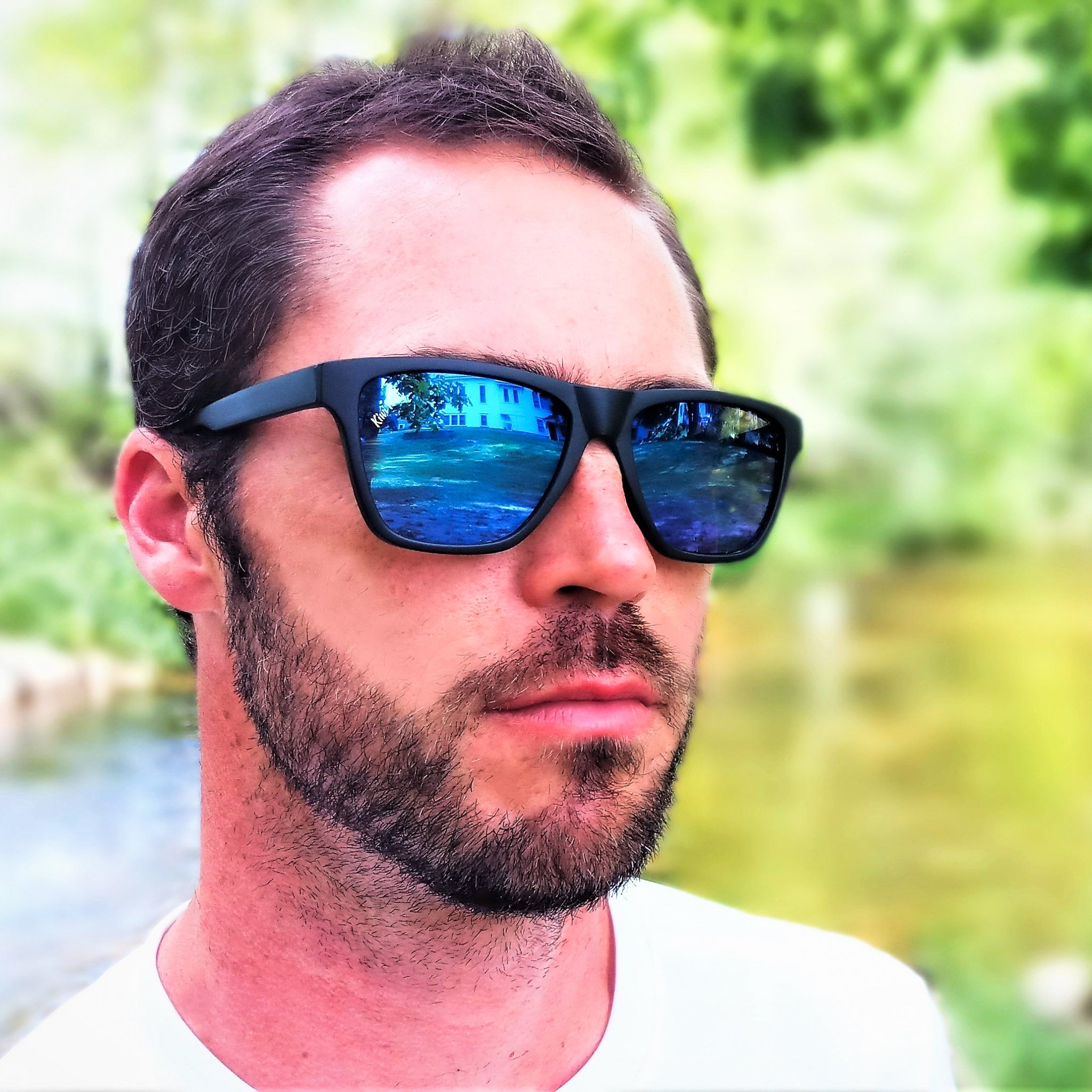 "Cabo" Men's Classic Black Mirrored Sunglasses (Blue Lens or Yellow Lens)