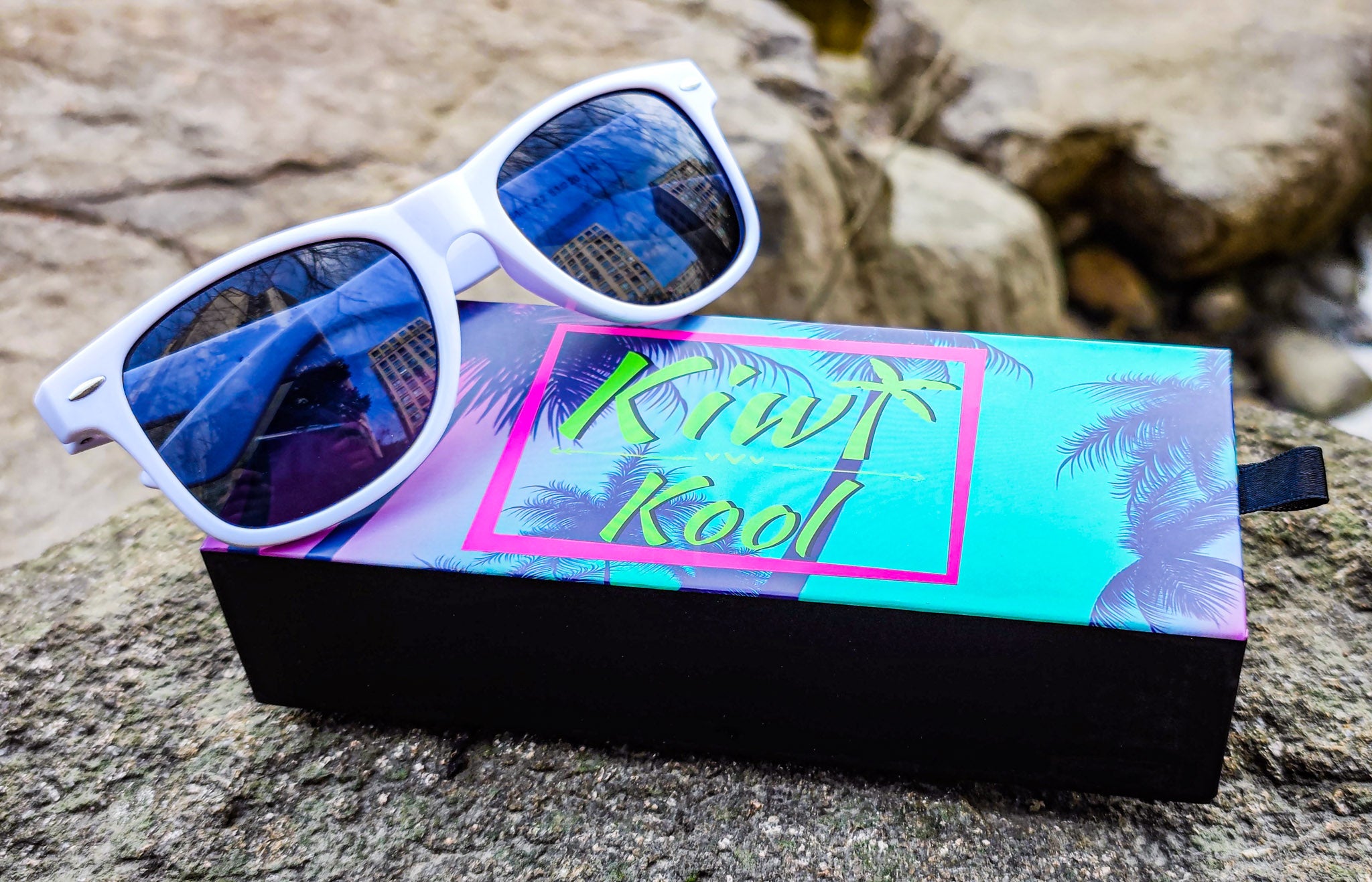 white sunglasses Kiwi Kool