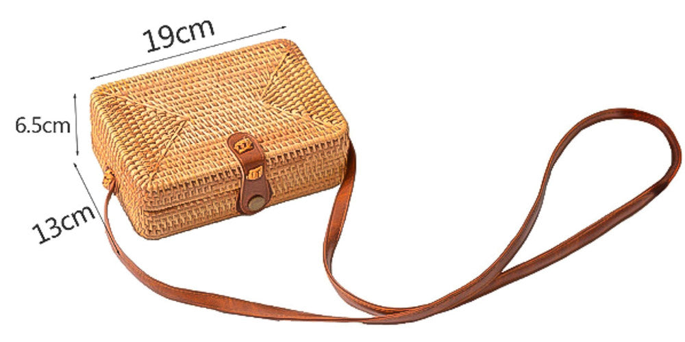 Women's Rattan Box Bag Dimensions