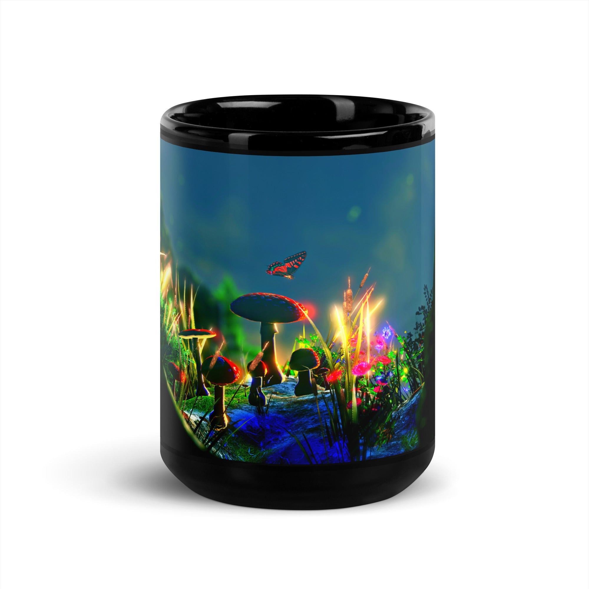 colorful magic mushroom mug