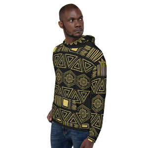 black and gold graphic hoodie mens