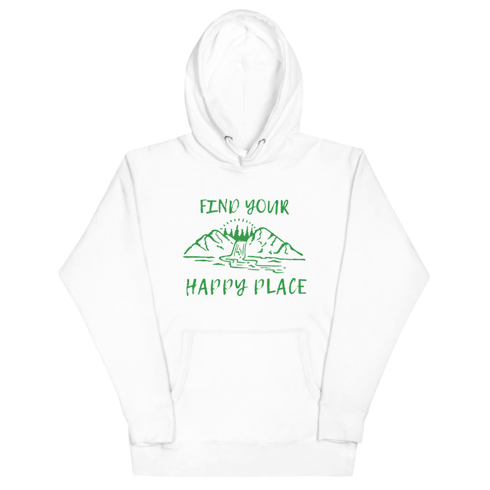 "Find Your Happy Place" Unisex Mountain Nature Premium Sweatshirt Hoodie