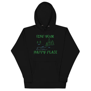 "Find Your Happy Place" Unisex Lake & Forest Premium Sweatshirt Hoodie