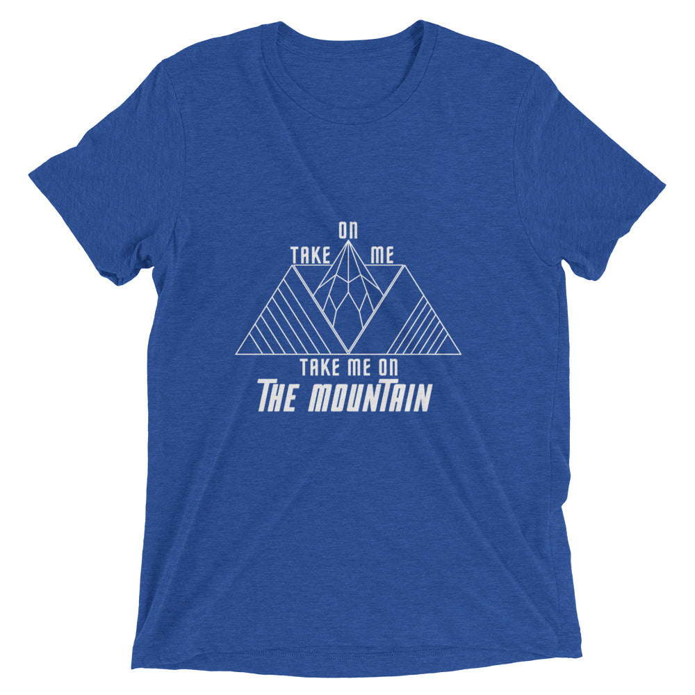 "Take On Me, Take Me On The Mountain" Men's Tri-Blend Premium Eco T-Shirt