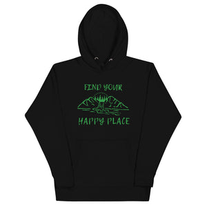"Find Your Happy Place" Unisex Mountain Nature Premium Sweatshirt Hoodie