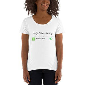 "Take Me Away" Women's Airplane Mode Avid Traveller Scoopneck T-Shirt