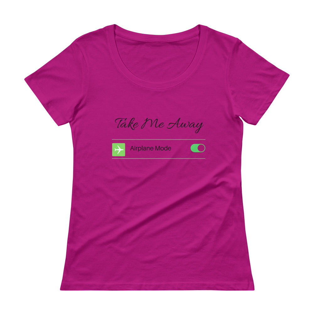 "Take Me Away" Women's Airplane Mode Avid Traveller Scoopneck T-Shirt