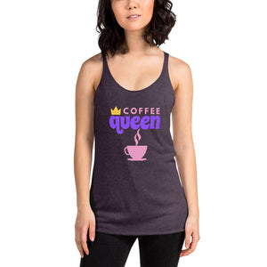 "Coffee Queen" Women's Coffee Drinker Racerback Tank