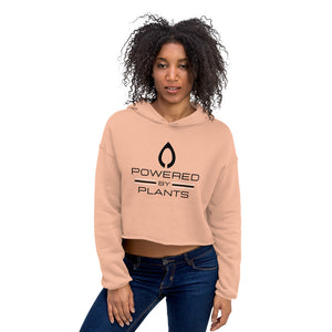 "Powered By Plants" Women's Crop Hoodie Eco Sweatshirt