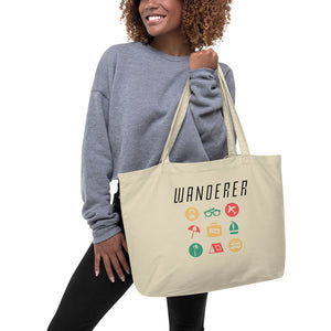 "Wanderer" Large Organic Cotton Canvas Tote Bag