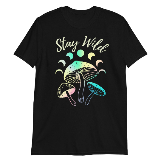 Stay Wild Trippy Moon Phase Mushroom Shirt - Unisex