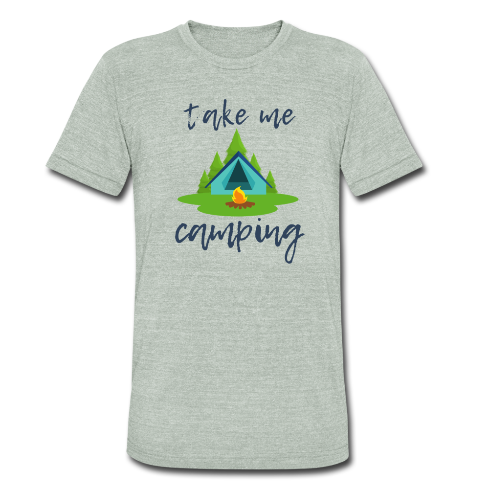 "Take Me Camping" Unisex Campfire Tri-Blend Premium Eco T-Shirt - heather gray
