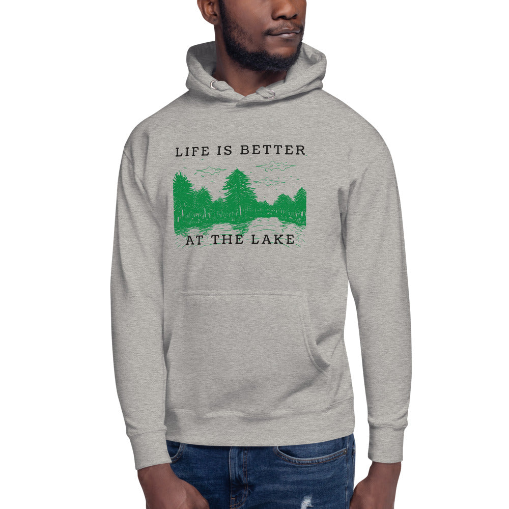 "Life is Better at the Lake" Unisex Lake Lifestyle Premium Sweatshirt Hoodie