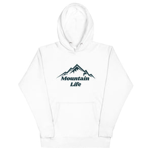 hooded mountain life sweatshirt